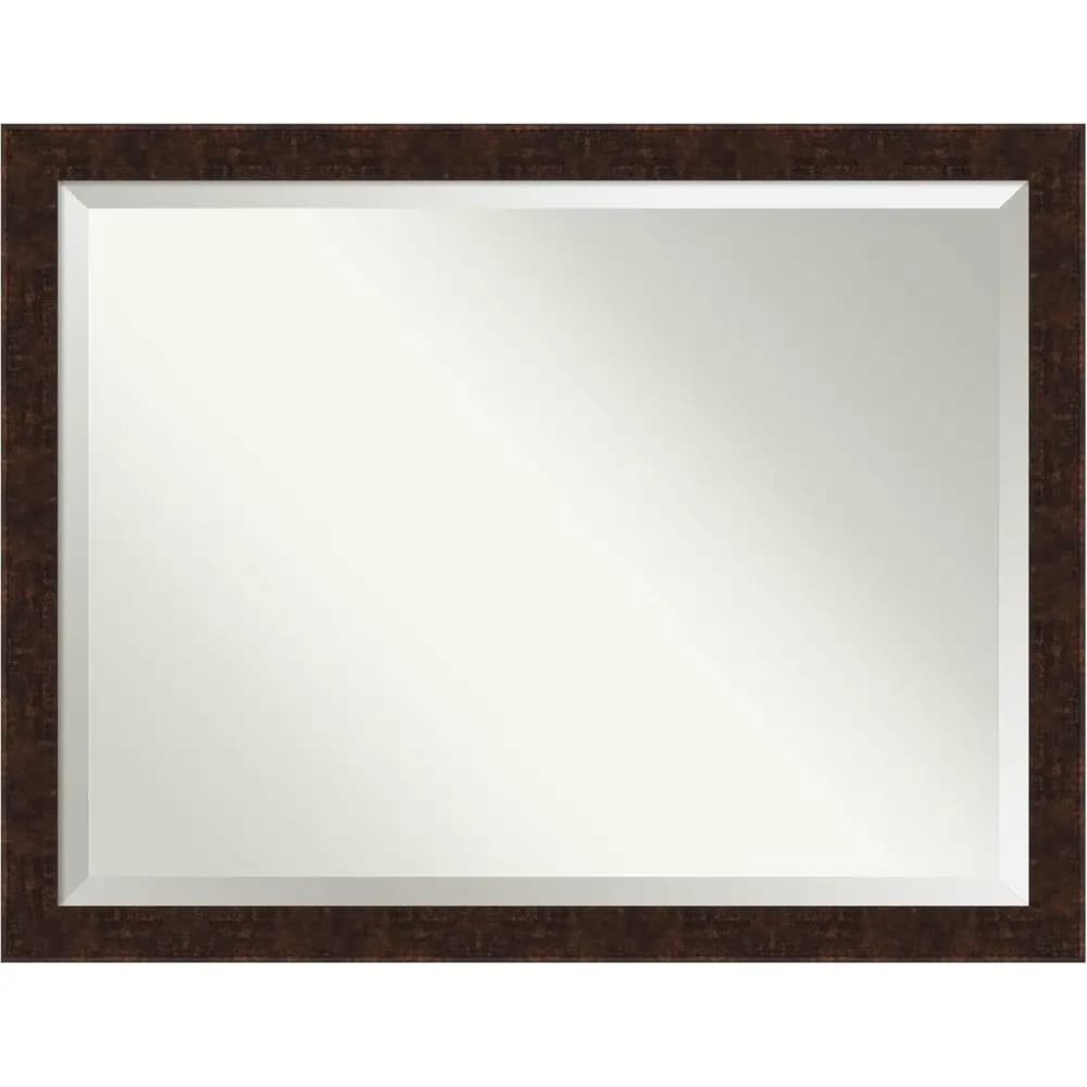 Specchio da bagno in bronzo o da appoggio, 34x44 William Mottled Bronze Narrow RecVanity Mirror, extra grande, casual, si appende orizzontalmente