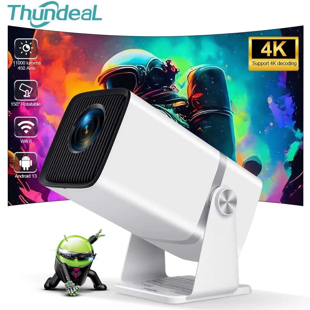 ThundeaL 4K Proiettore Full HD FHD TD80W Android WiFi 3D Home Theater TD80 Proiettore a fascio portatile Riunioni Video Film PK HY320