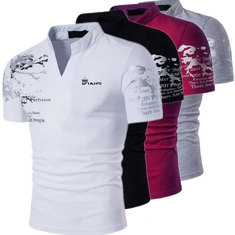 Polo da uomo Camicia da golf Stampe grafiche Scollo a V Outdoor Street Maniche corte Stampa Abbigliamento Sport Moda Streetwear Designer