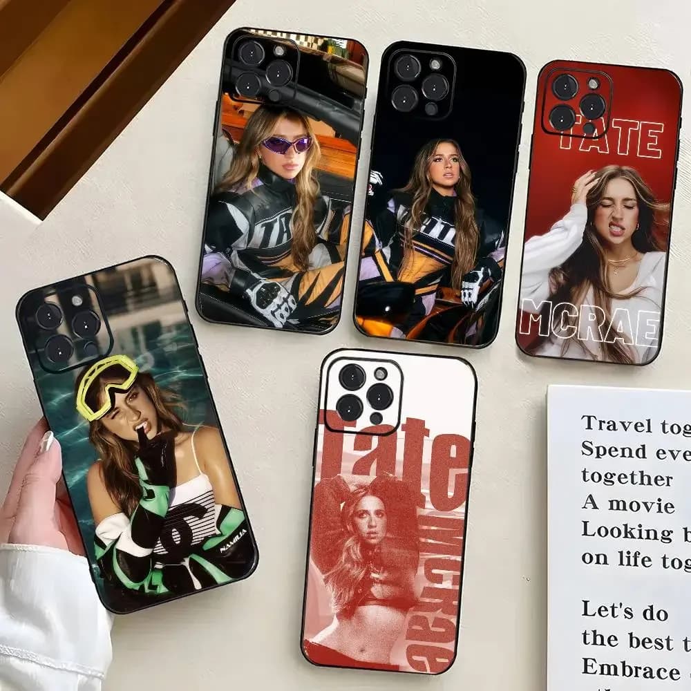Canadian Singer Tate M-McraeS Retro Phone Case Black Silicone Soft Shell For IPhone 17 16 15 14 13 12 11 Air Pro Max Plus
