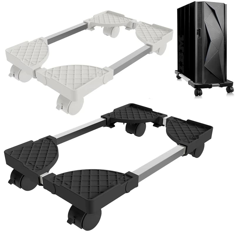 Computer Tower Stand Adjustable Mobile CPU Stand CPU Holder PC Tower Stand with Rolling Caster Wheels Pc Floor Riser Stand