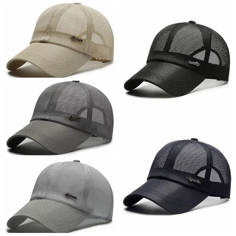 Summer for Men Letter Baseball cap on the net Sports Sun visor Breathable snapback Male Outdoor Elegant Simple Solid