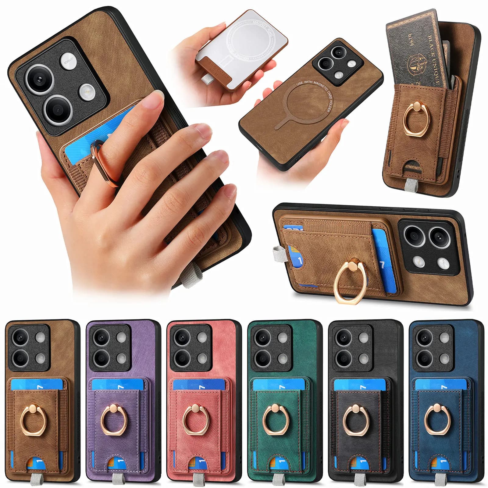 Two in One Phone Case For Samsung Galaxy A70S A70 A50S A50 A30S A30 A20 A10 Removable Leather Wireless Charging Ring Card Cover