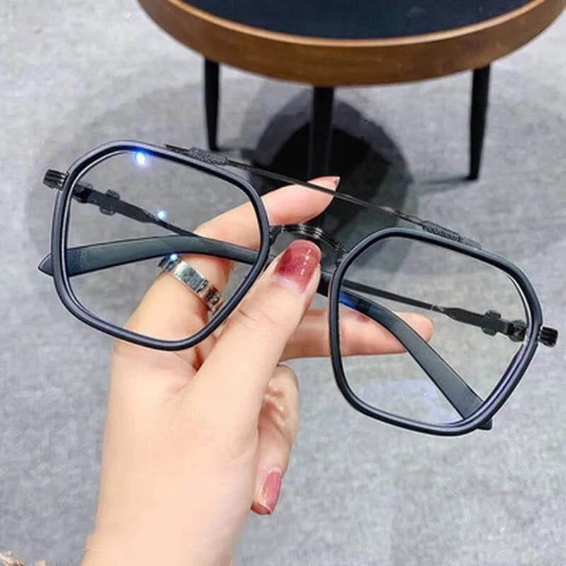 1 pz Blue Light Blocking Fashion Highend occhiali da uomo occhiali ottici trasparenti occhiali da vista con montatura quadrata nera