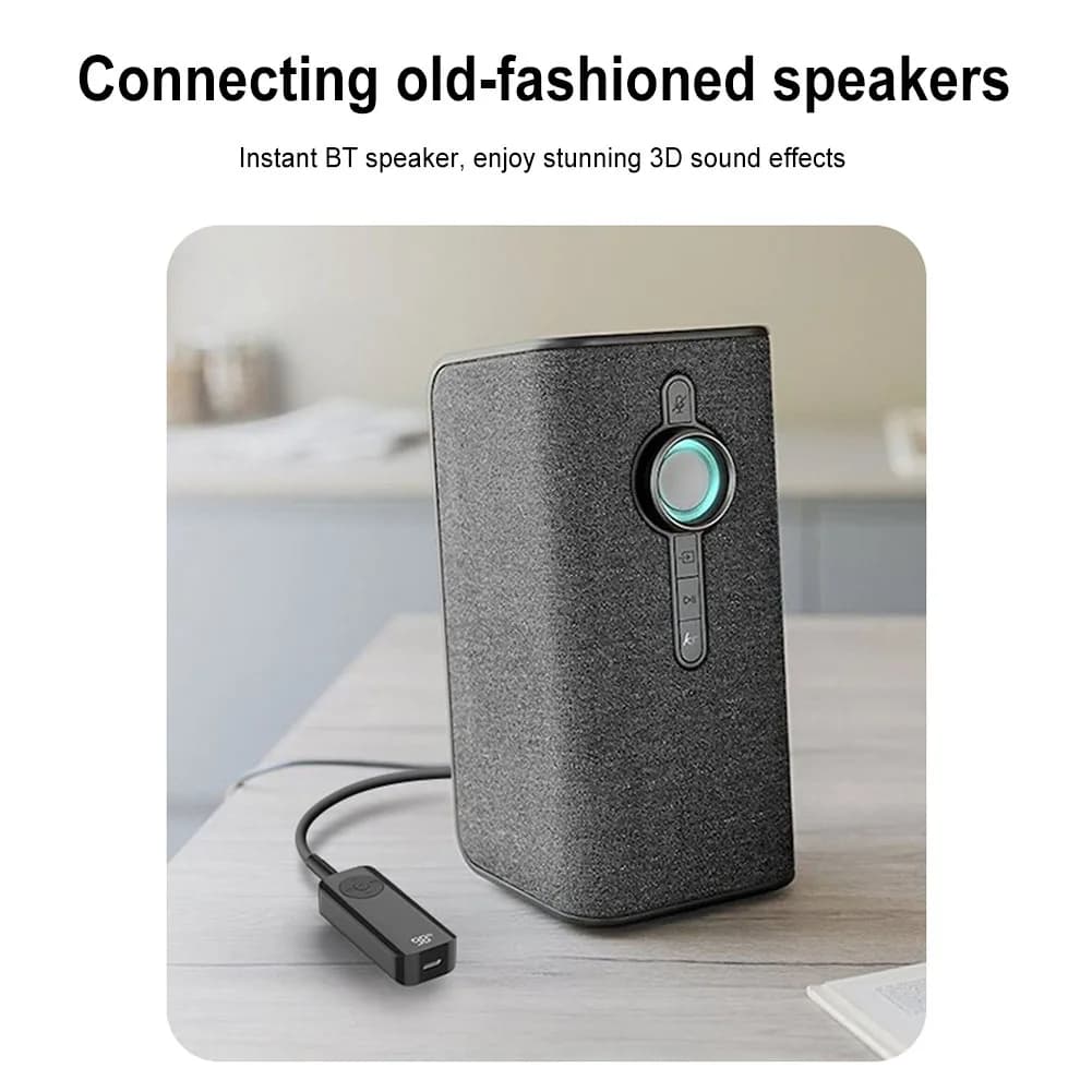 Ricevitore audio Jack 5.3 compatibile con Bluetooth, adattatore AUX da 3,5 mm con display LED per batteria, per altoparlanti/stereo domestico/cuffie cablate