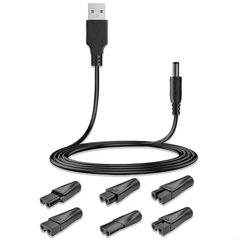 M6CB Portable Charging Cable Kits for Electric Clippers Beard Trimmers Beauty Instrument Power Cord USB Adapter Accessories