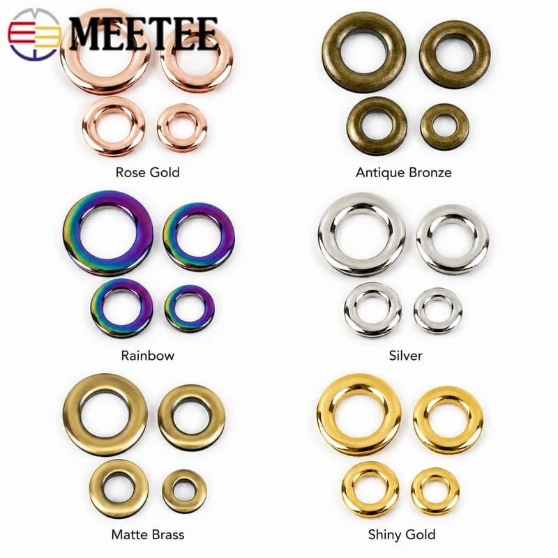 4/10Pcs 10-25mm Metal O Ring Buckles Eyelet Grommet Screw Die Cast Hooks Handbag Strap Tent Shoe Garment Leather Sewing Hardware
