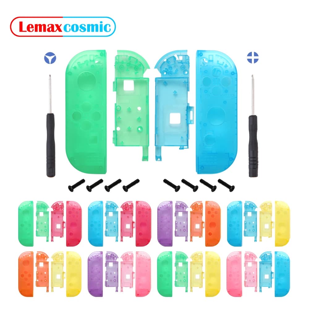 L R Controller custodia trasparente custodia a conchiglia cacciavite Kit di strumenti aperto fai da te per Nintendo Switch Oled NS Joy-Con JoyCon