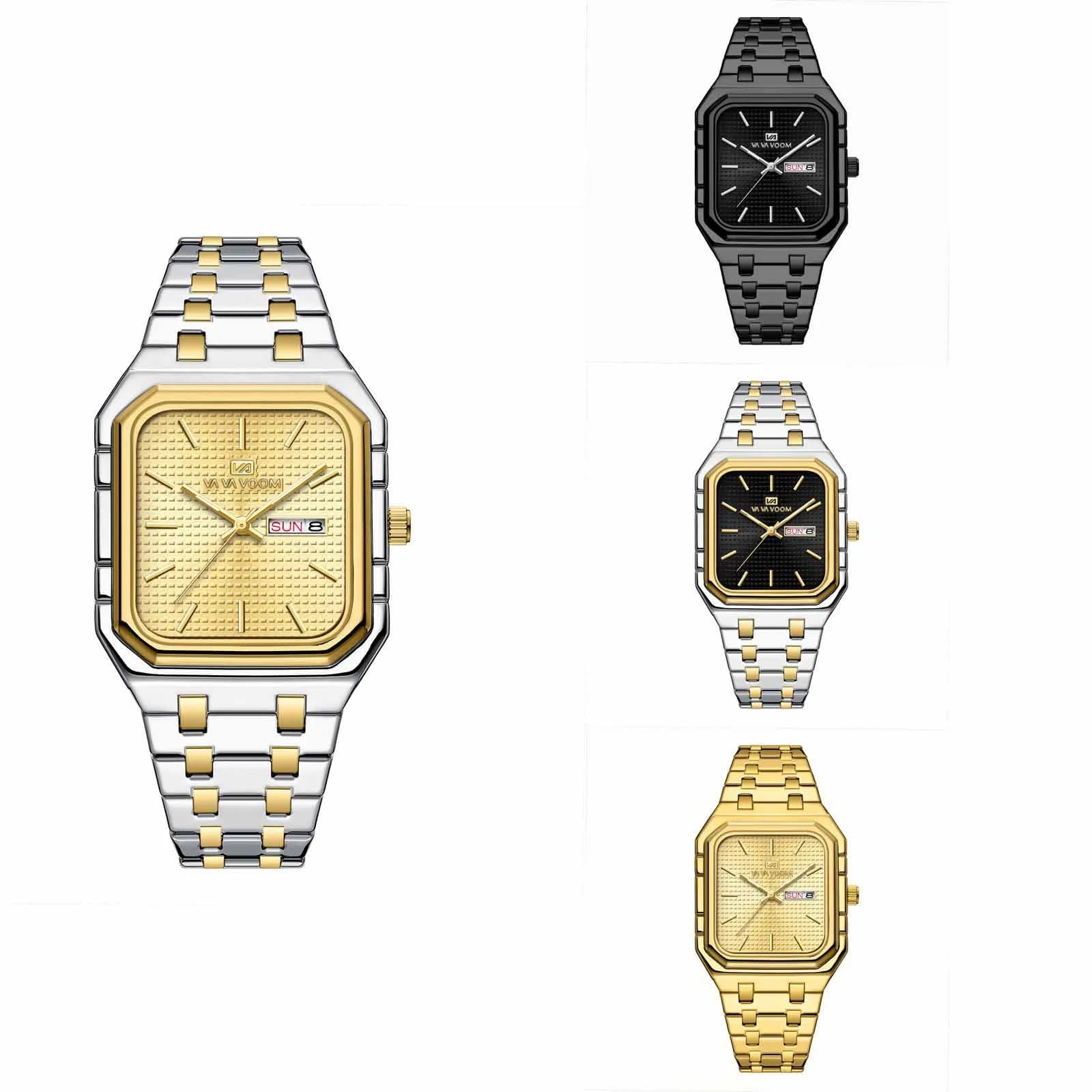 Orologio da uomo al quarzo di tendenza alla moda Orologio da polso dal design casual con quadrante quadrato Orologio da uomo d'affari ti porta un temperamento grazioso