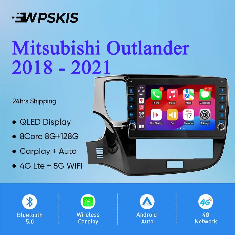 8G Ram 128GB QLED Autoradio Video Audio A/V Musica Lettore DVD GPS Navi Per Mitsubishi Outlander 2018 - 2021 Carplay Auto DSP RDS