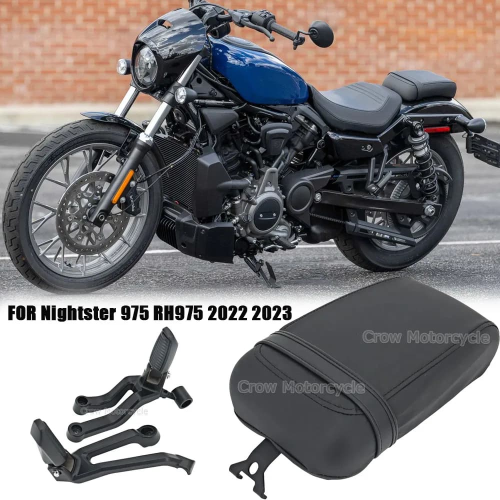 Nuovi accessori moto sedile posteriore nero sedile singolo poggiapiedi Kit pedale per Harley Nightster 975 RH975 2022 2023