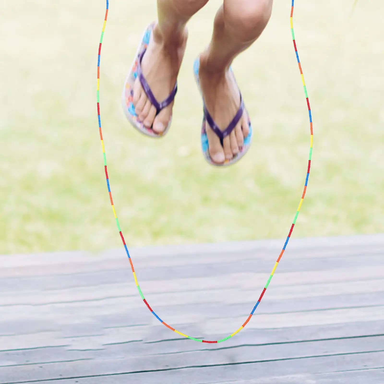 Beaded Skip Rope Bamboo Segmented Jump Rope Fitness Exercise Training Competition Workout Equipment Training Fitness