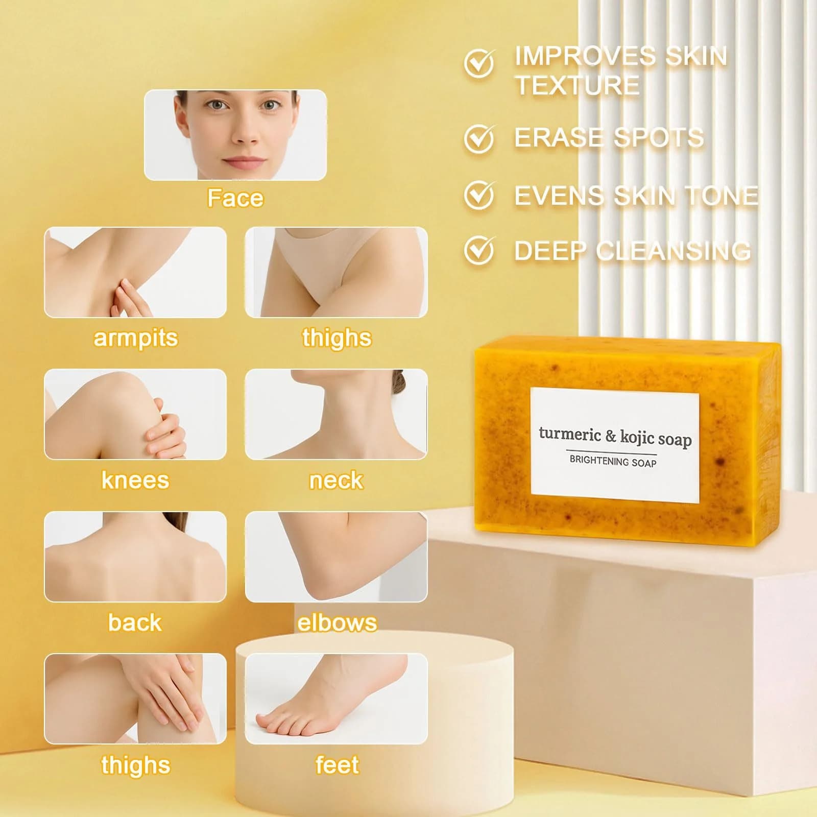 Ginger Curcumin Granules Soap, Nicotinamide Lemon Cleansing Soap, Bathing Skin, Handmade Soap, Essential Oil Soap.