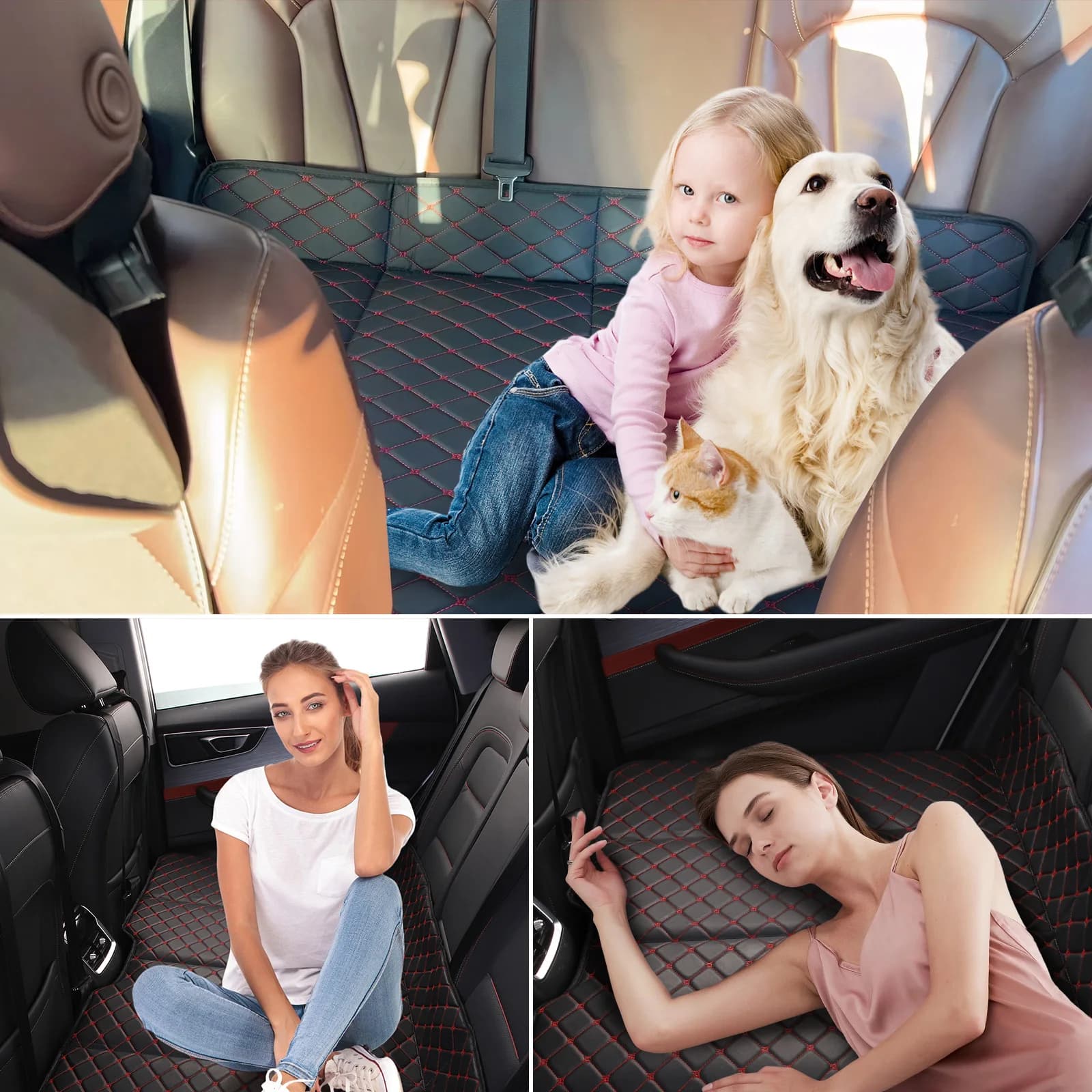 Materasso per Auto Non Gonfiabile, Materasso da Viaggio Portatile Universale per Sedili Posteriori di Sedan, SUV e Camion