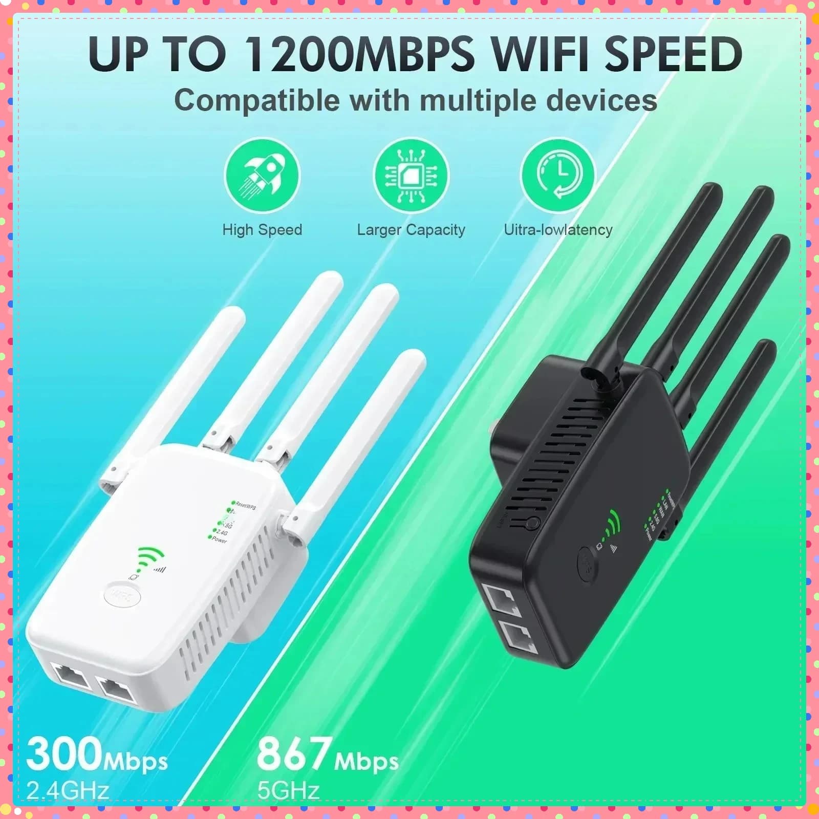 2026 Nuovo ripetitore WiFi router wireless 1200Mbps, amplificatore di segnale WiFi 2.4G 5G, ripetitore WiFi, router esteso per uso domestico in ufficio
