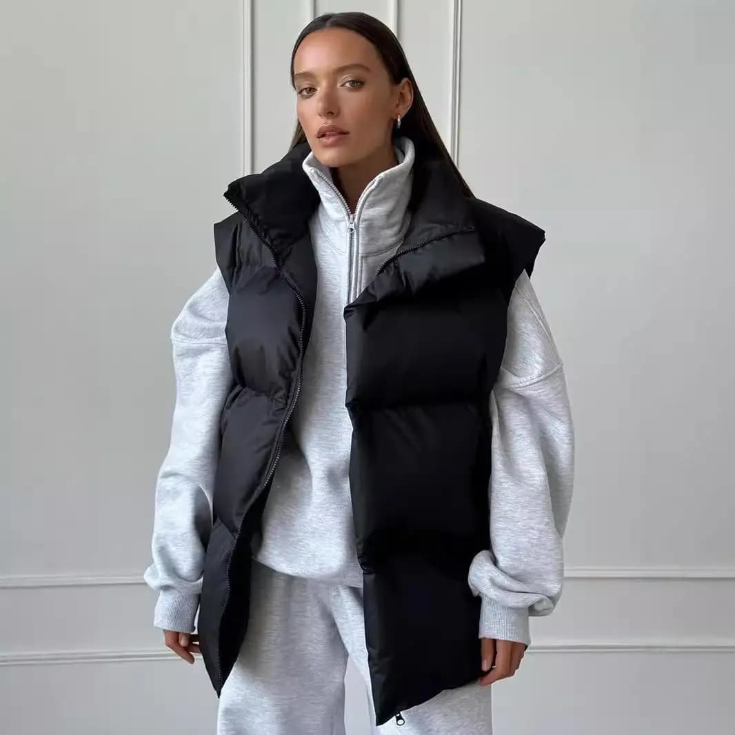 Casual Cotton Vest Jacket Women's Loose Comfortable Commute Sports Autumn Winter New Arrival Color Fashion Outerwear