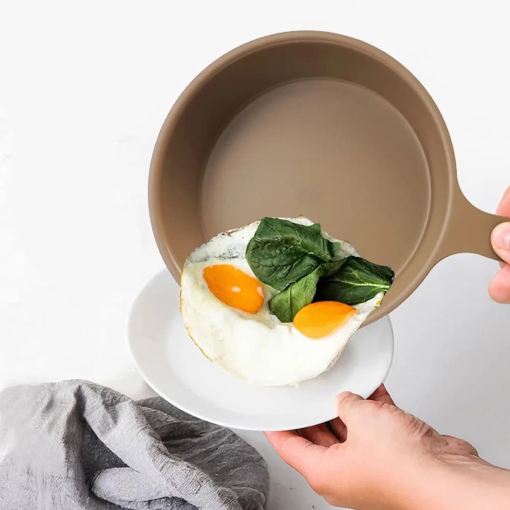 Durable 5.1 Inch Mini Fry Pan Round Portable Non Stick Skillet Stainless Steel Compact Egg Skillet Cookware Camping