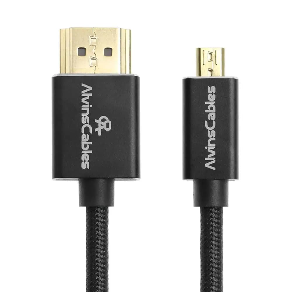 8K 2.1 Micro-HDMI to HDMI Connected Spiral-Cavo to Atomos Ninja V 4K-60P Record 48Gbps HDMI to Canon-R5C R5 R6
