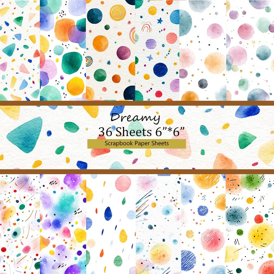 6"x6" Scrapbooking Paper (36 Sheets): Abstract Splash Art for Scrapbooking, Origami & DIY Home Decor – Craft Stationery