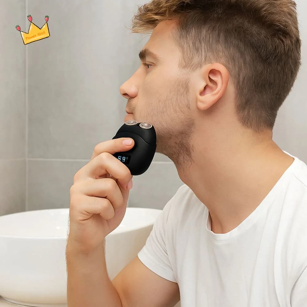 Waterproof Electric Shaver Digital Display USB Charging Barba Haircut Mini Double Head Smart Shaver For Home Use