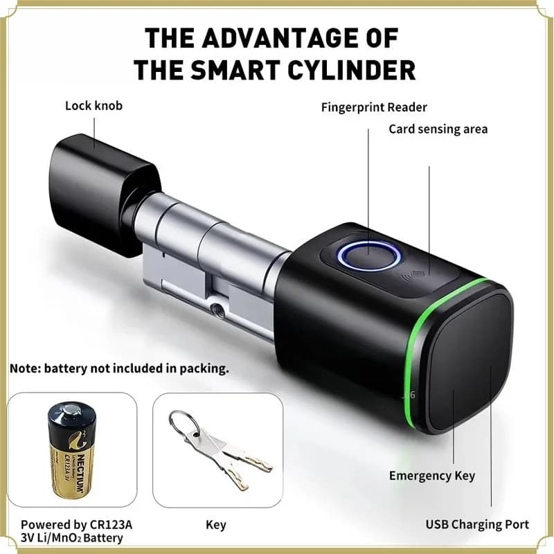 Smart Aluminum Door Lock with Fingerprint Keypad Card Access Tuya App Control Security
