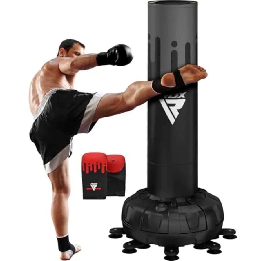 Boxing bag XXL 330LBS with Gloves and Cover, Boxing bag 72-pocket for adults with suction cup and 8 External legs - 17 Suction cups, 8 External legs S