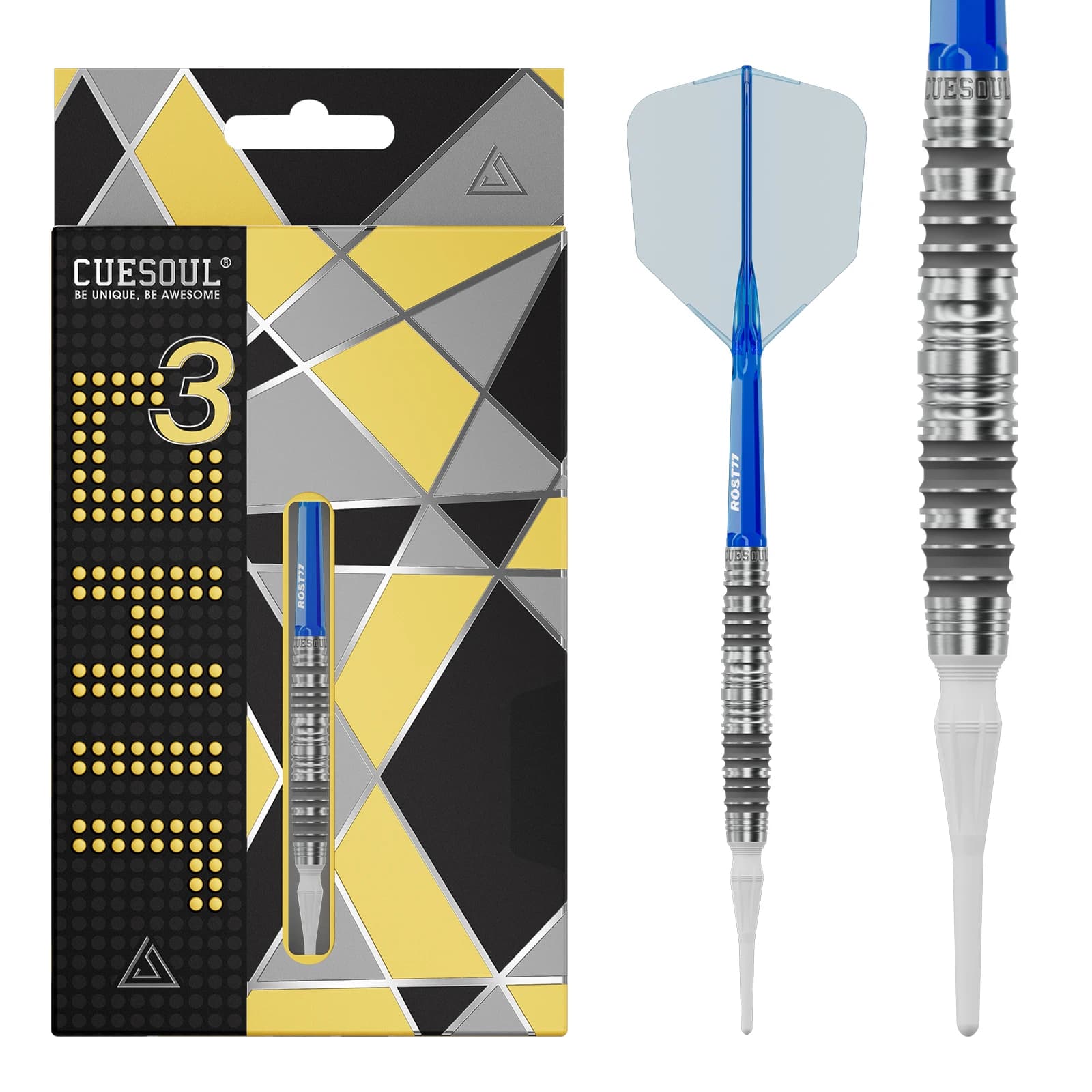 CUESOUL JIHO3 90% Tungsten Soft Tip Dart Set 18/19/20g