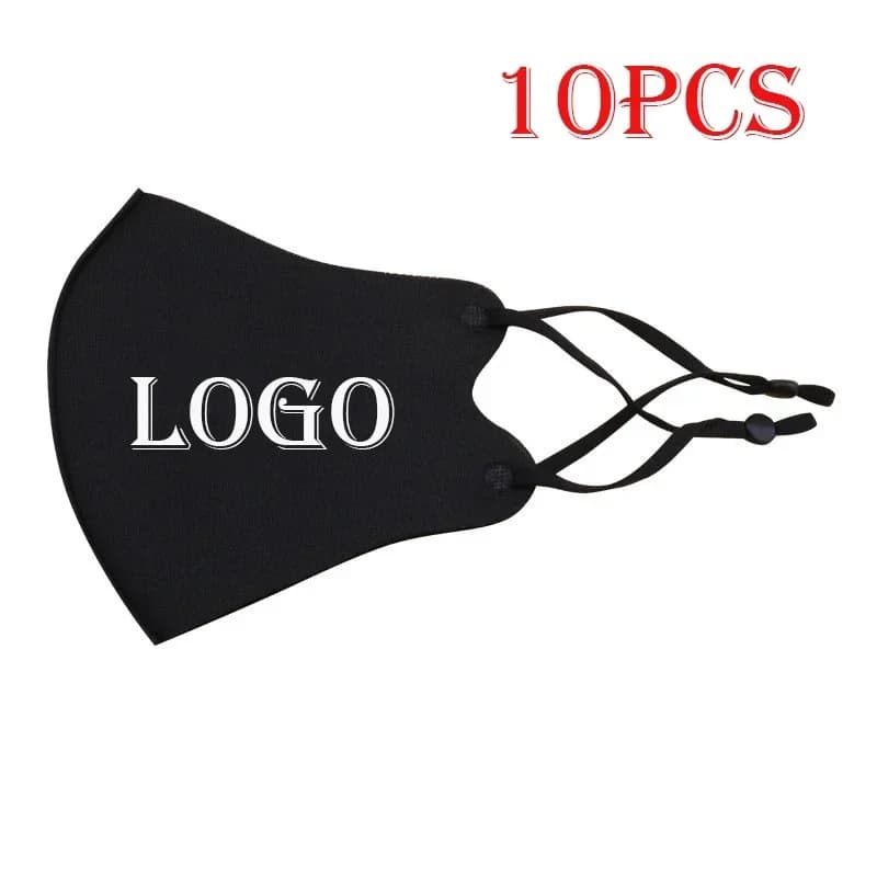 10PCS fai da te Logo personalizzato maschera per il viso lavabile regolabile antipolvere maschera per la bocca in seta di ghiaccio maschere protettive estive traspiranti