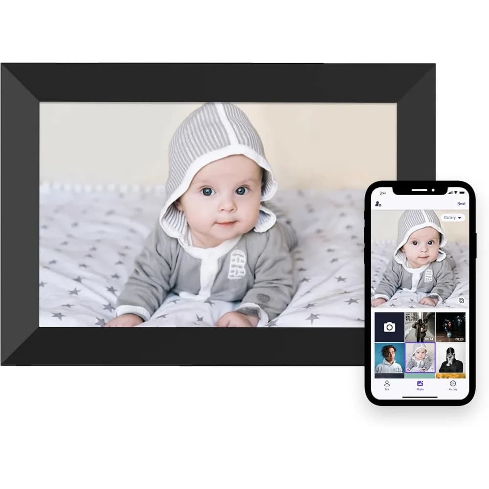 Cornice digitale WiFi da 10,1 pollici con condivisione remota, schermo touch HD IPS