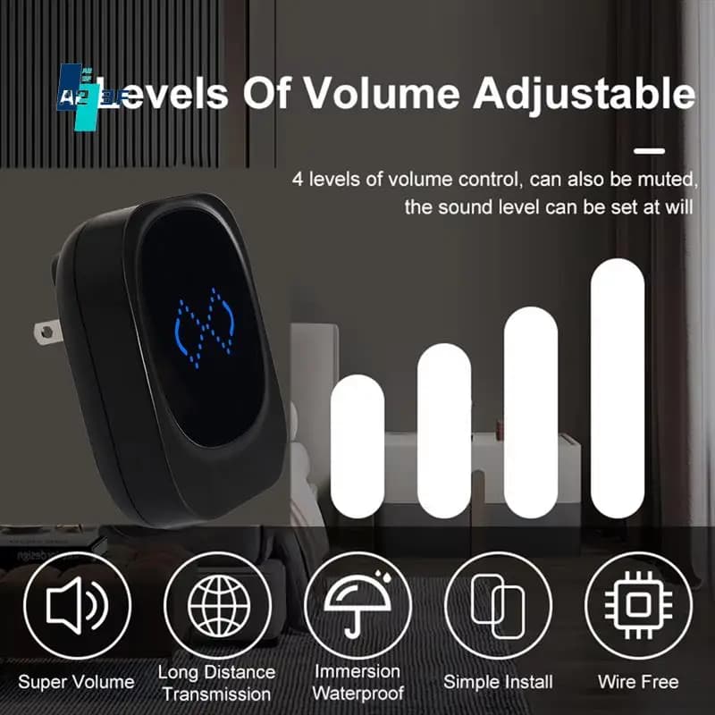 A23F-Wireless Home Welcome Smart Bell IP68 Waterproof 180M Remote Control with 38 tracks American Spina