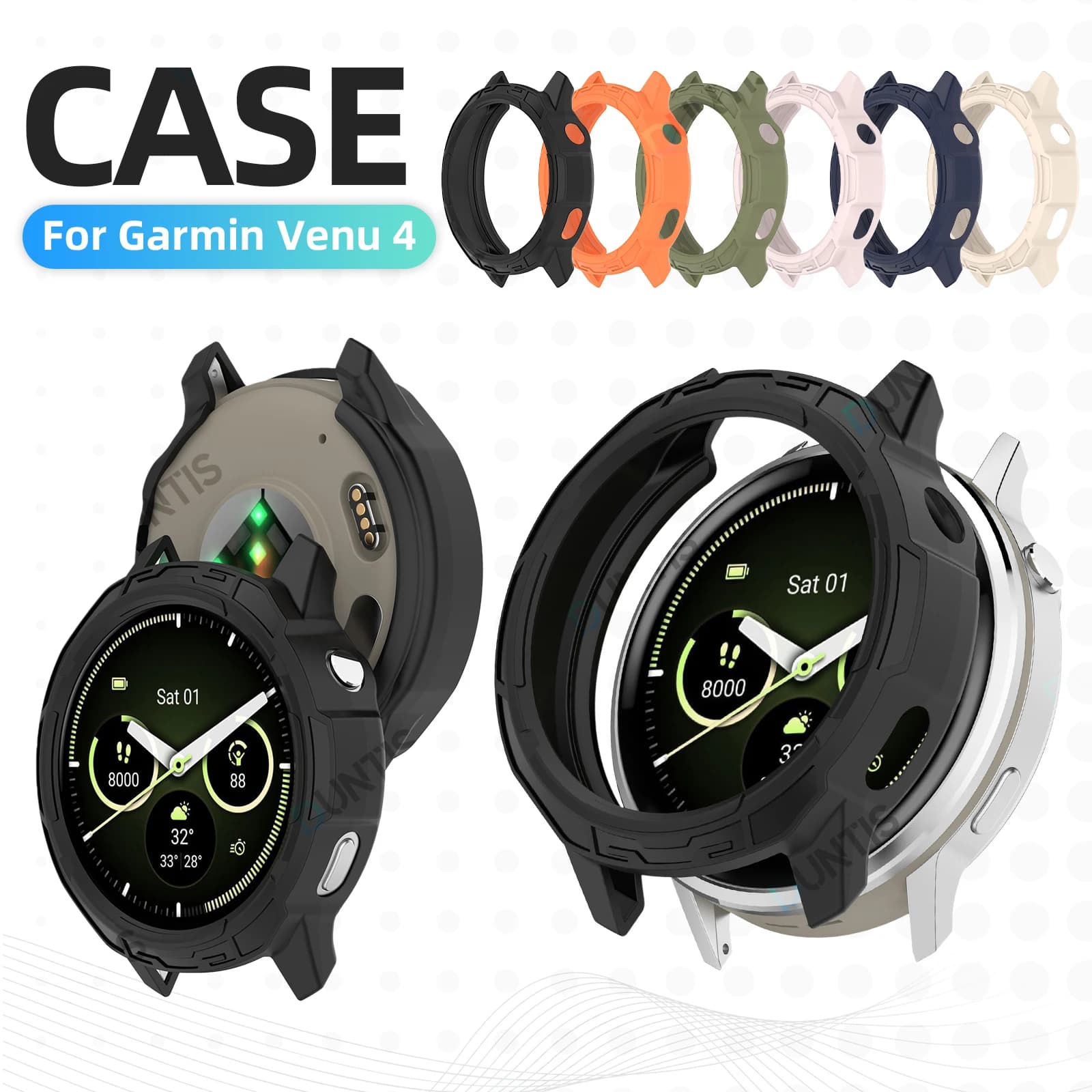 Custodia protettiva per Garmin Venu 4 41MM / 45MM Custodia protettiva per smartwatch infrangibile in silicone morbido antiurto