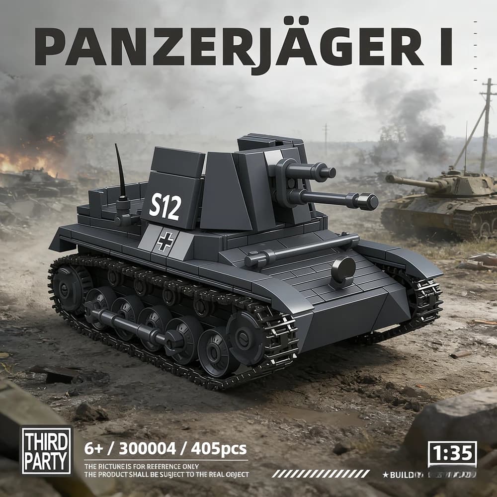 405 Pezzi Destroyer 1 Seconda Guerra Mondiale WW2 Soldati Militari dell'Esercito Tedesco Giocattoli da Costruzione Fai-da-Te Blocchi Mattoncini Modello