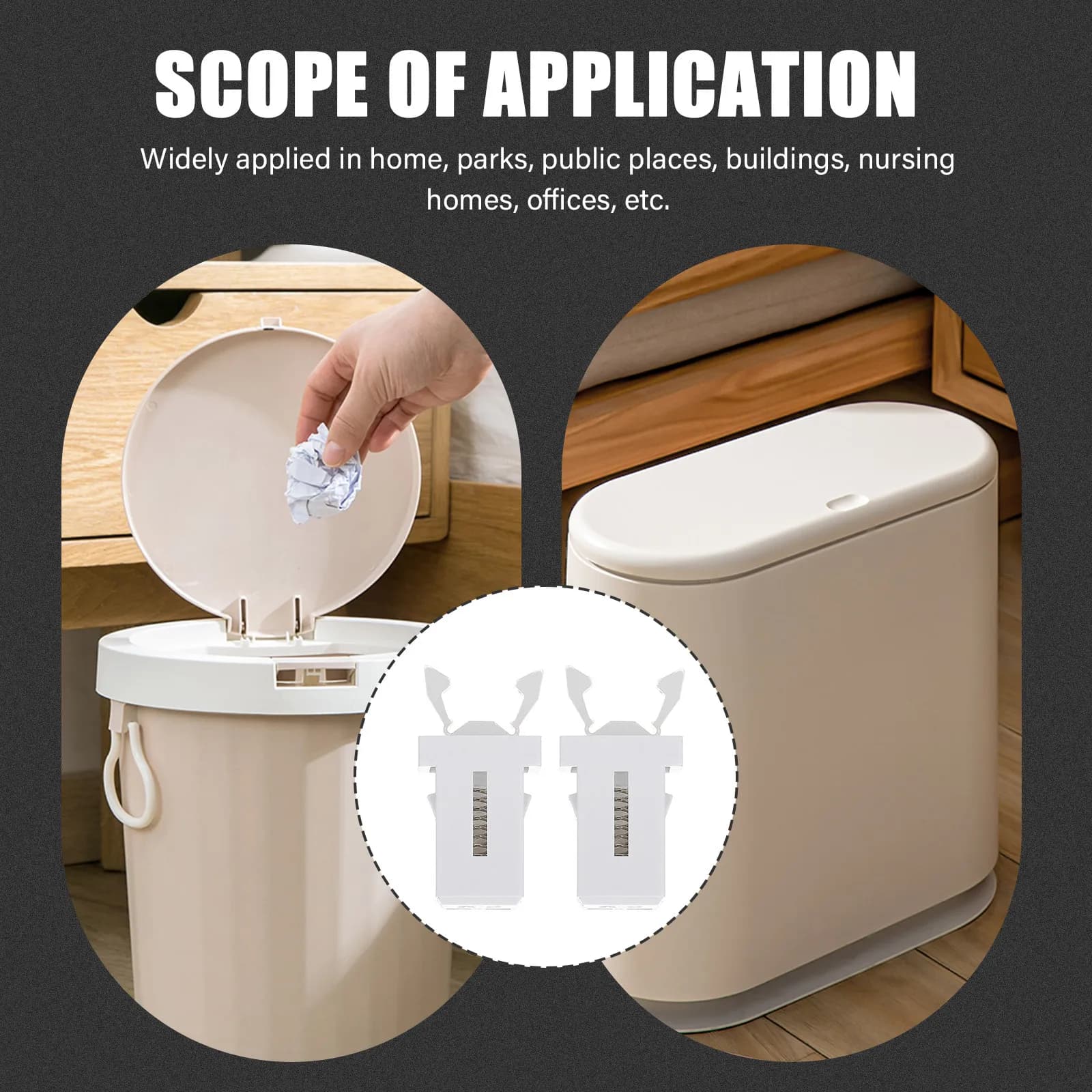 50 Pezzi Chiusure a Pressione Universali per Pattumiere, Bottoni di Ricambio in Plastica per Contenitori Rifiuti, Clip di Ricambio per Pattumiere Domestiche