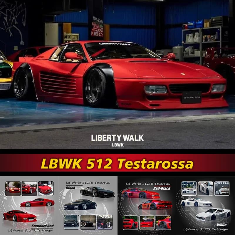 Star Available 1:64 LBWK 512 TR Testarossa Diecast Diorama Car Models Collection Miniature Toys
