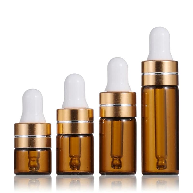 50 Pz 1-5 ml Mini Bottiglia Contagocce Riutilizzabile di Vetro con Pipette Bottiglie Contagocce Bottiglia Vuota di Vetro Per Olio Essenziale Aromaterapia