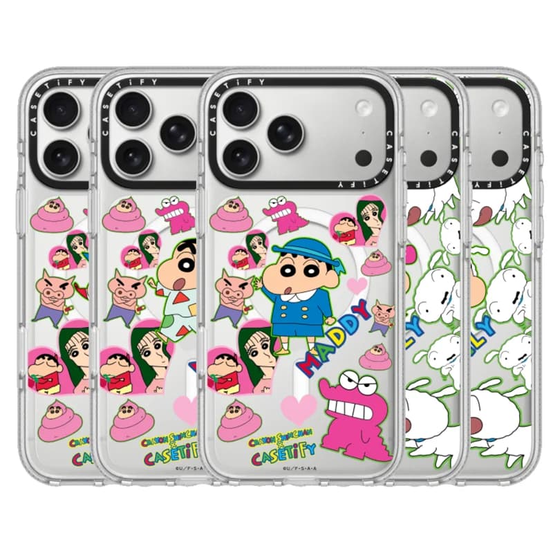 CASETiFY Serie Cartoon Crayon Shin-chan, Custodia Magnetica Antiurto per iPhone 13 14 16 17 15 Pro Max Air Plus, Cover Protettiva