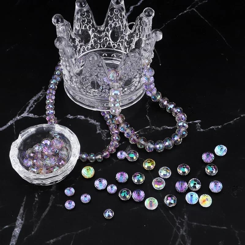 6mm 8mm Austria Perline di cristallo Sfaccettato Rotondo Perline allentate del distanziatore Strass per la creazione di gioielli Collana fai da te Bracciale Orecchino