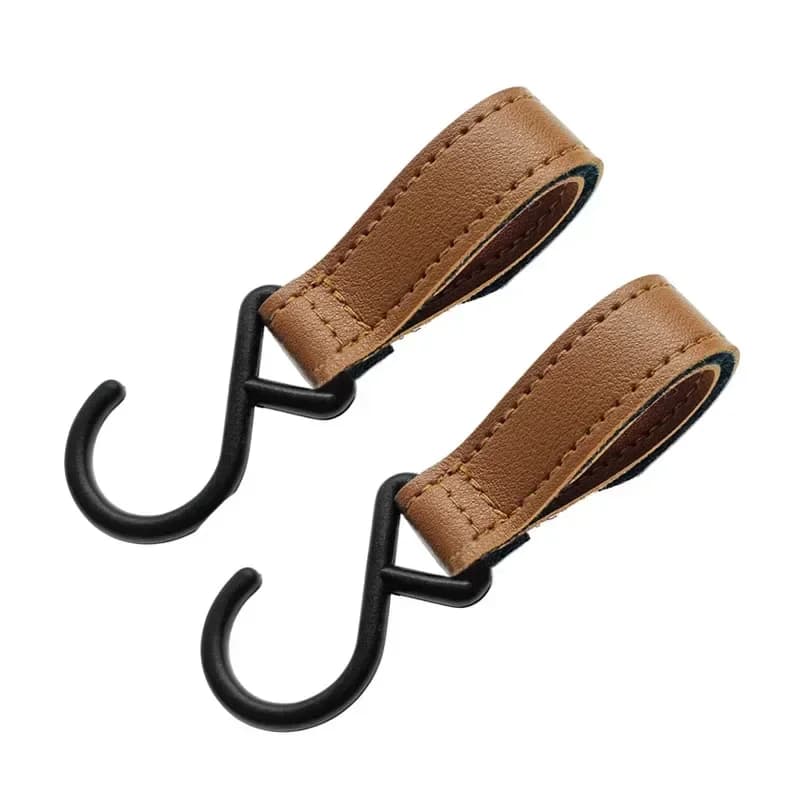 Gancio per passeggino in pelle PU Accessori Gancio per carrozzina in plastica Gancio per bastone magico Gancio per passeggino per carrozzina Appeso 1/2 pezzi