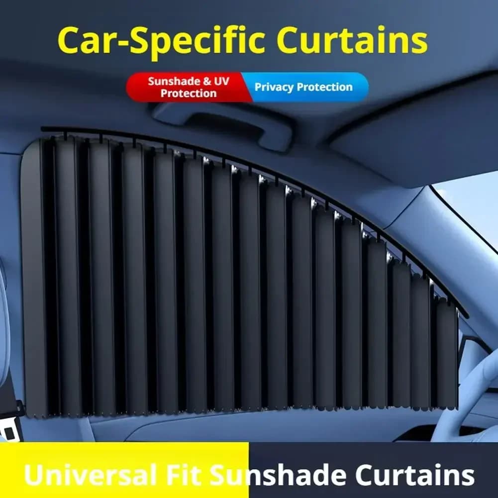 Tendina Parasole Magnetica per Finestrini Auto, Tenda Retrattile Universale per Finestrini Laterali, Protezione Solare Termica per SUV, Auto e Camion