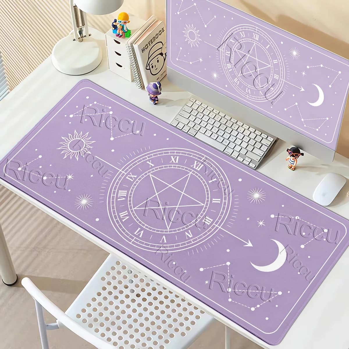 Tarot Card Desk Mat Mystery Constellations Gaming Mouse Pad Purple Large Mousepad Computer Keyboard Accessories Office Desk Pads