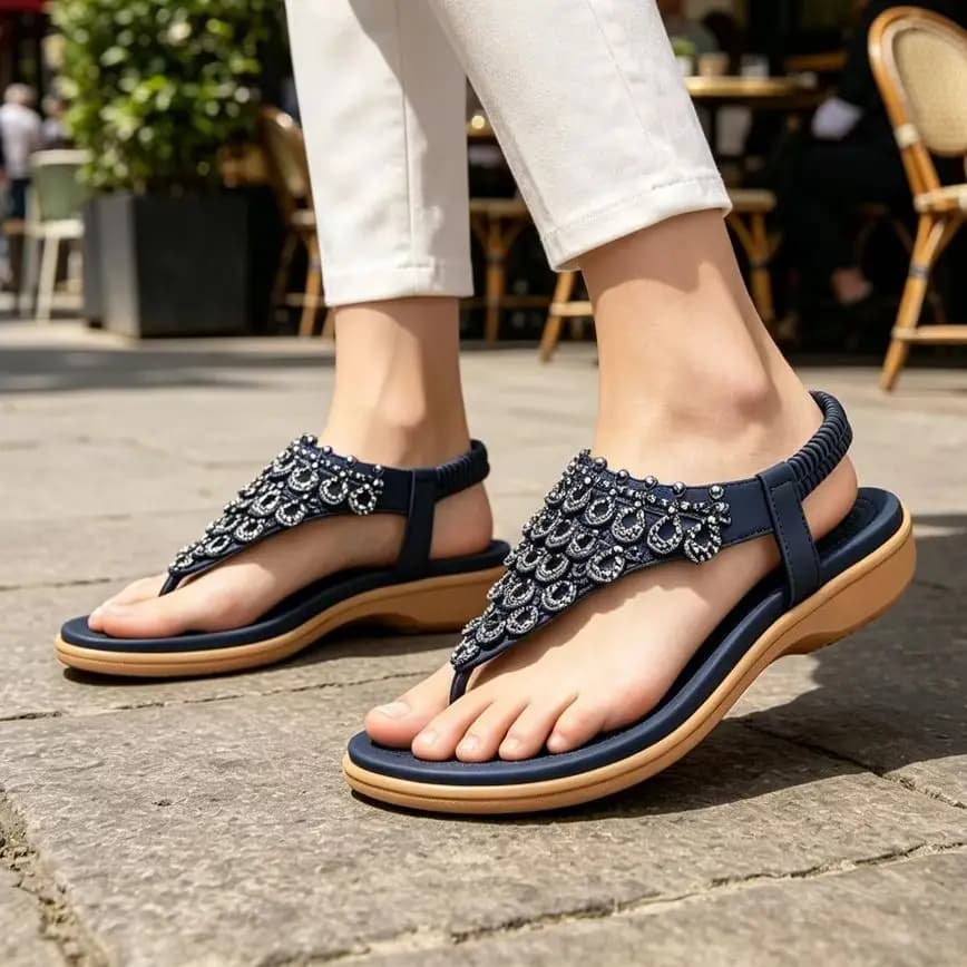 Sandali Slingback da Donna Littleplum con Strass, Supporto per l'Arco Plantare, Cinturino alla Caviglia, Comodi Ballerine Eleganti Estive