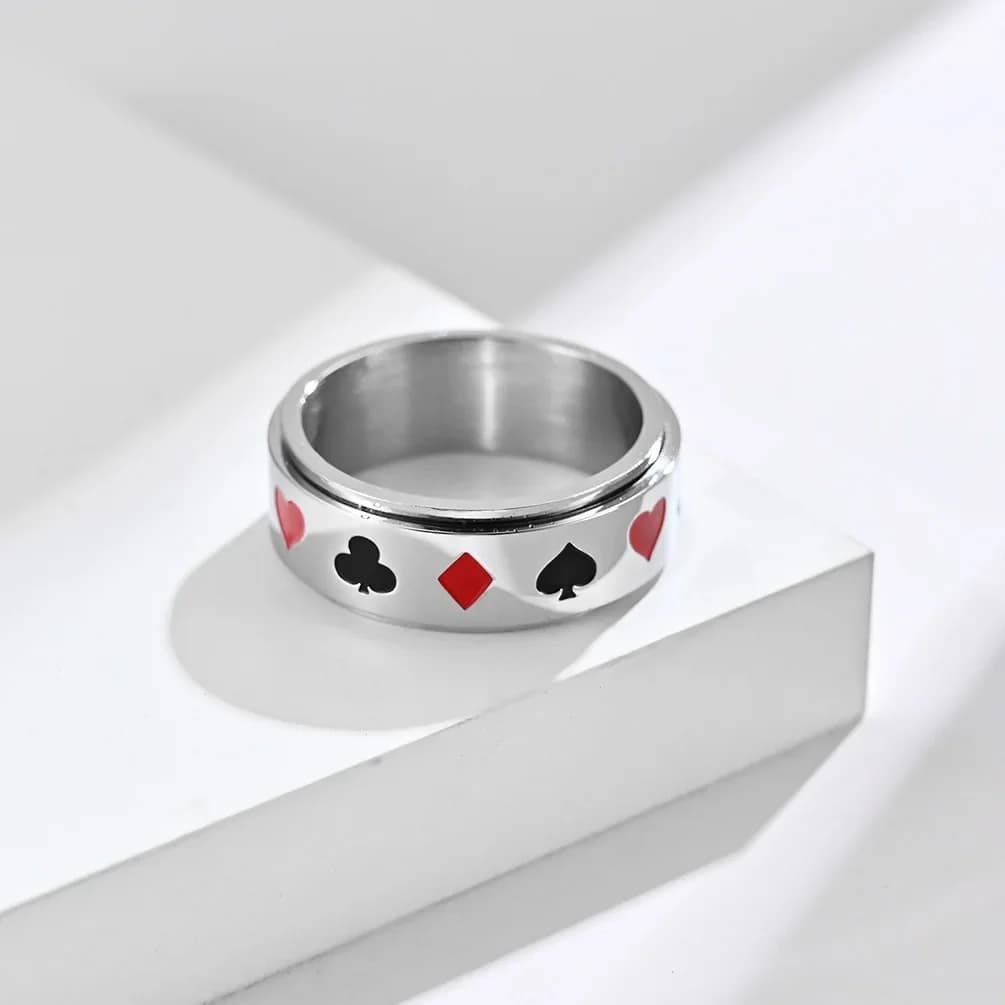 Anelli Antistress Hip Hop per Coppie, Gioielli Minimalisti Rotanti in Acciaio Inox per Matrimonio