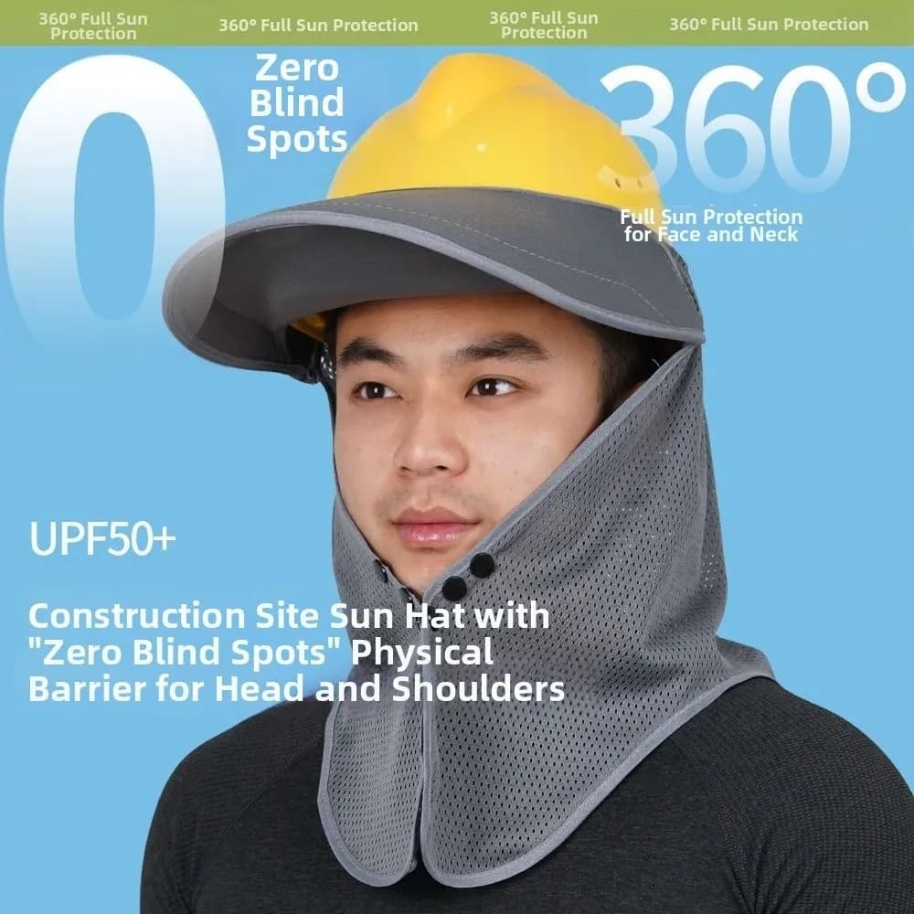 Breathable Hard Hat Sun Shield UV Protection Universal Safety Helmet Sunshade Light Weight Sun Protection Construction Cap Cover