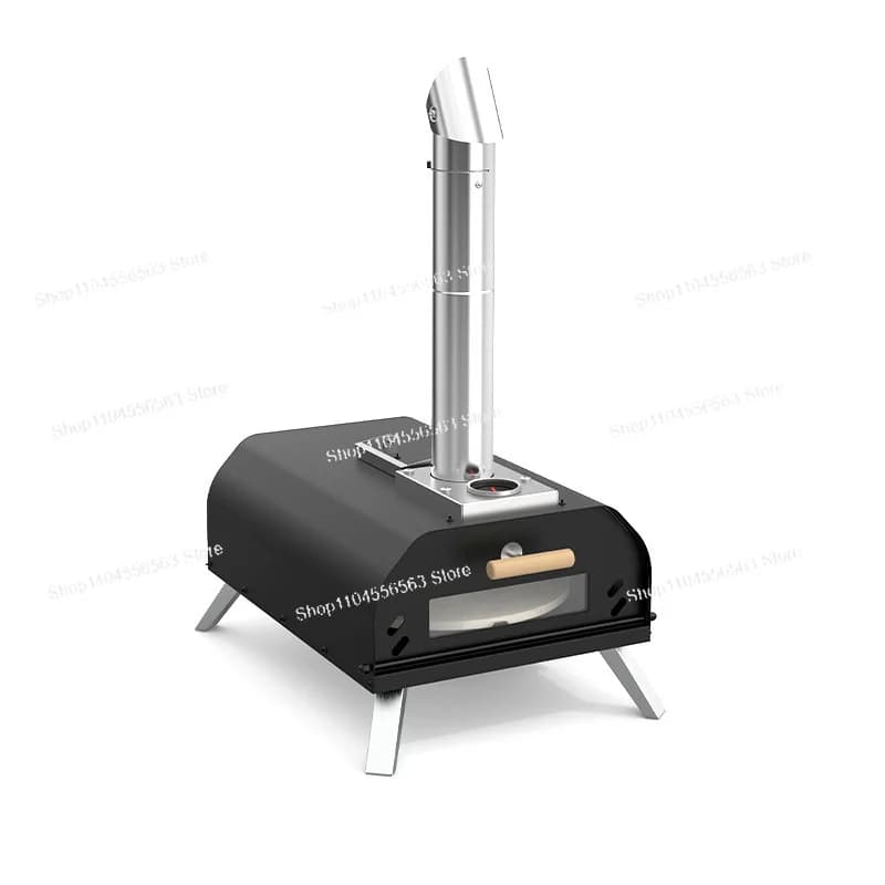 Forno per pizza rotante portatile con pietra per pizza - Griglia per pizza da esterno pieghevole a pellet di legno