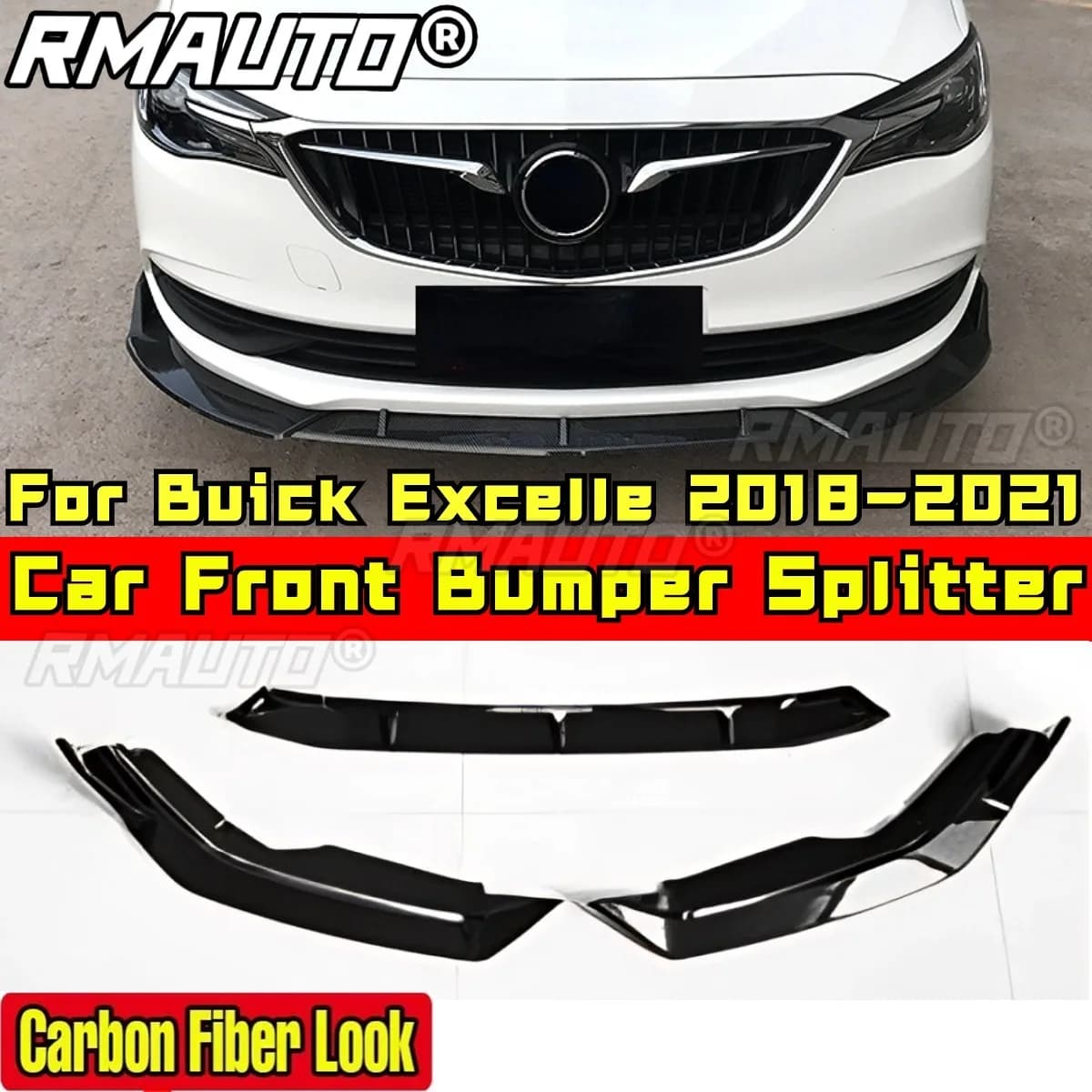 Front Bumper Lip Compatible with Buick Excelle 2018-2021 Body Kit Front Apron Diffuser Splitter Guard Car Accessories