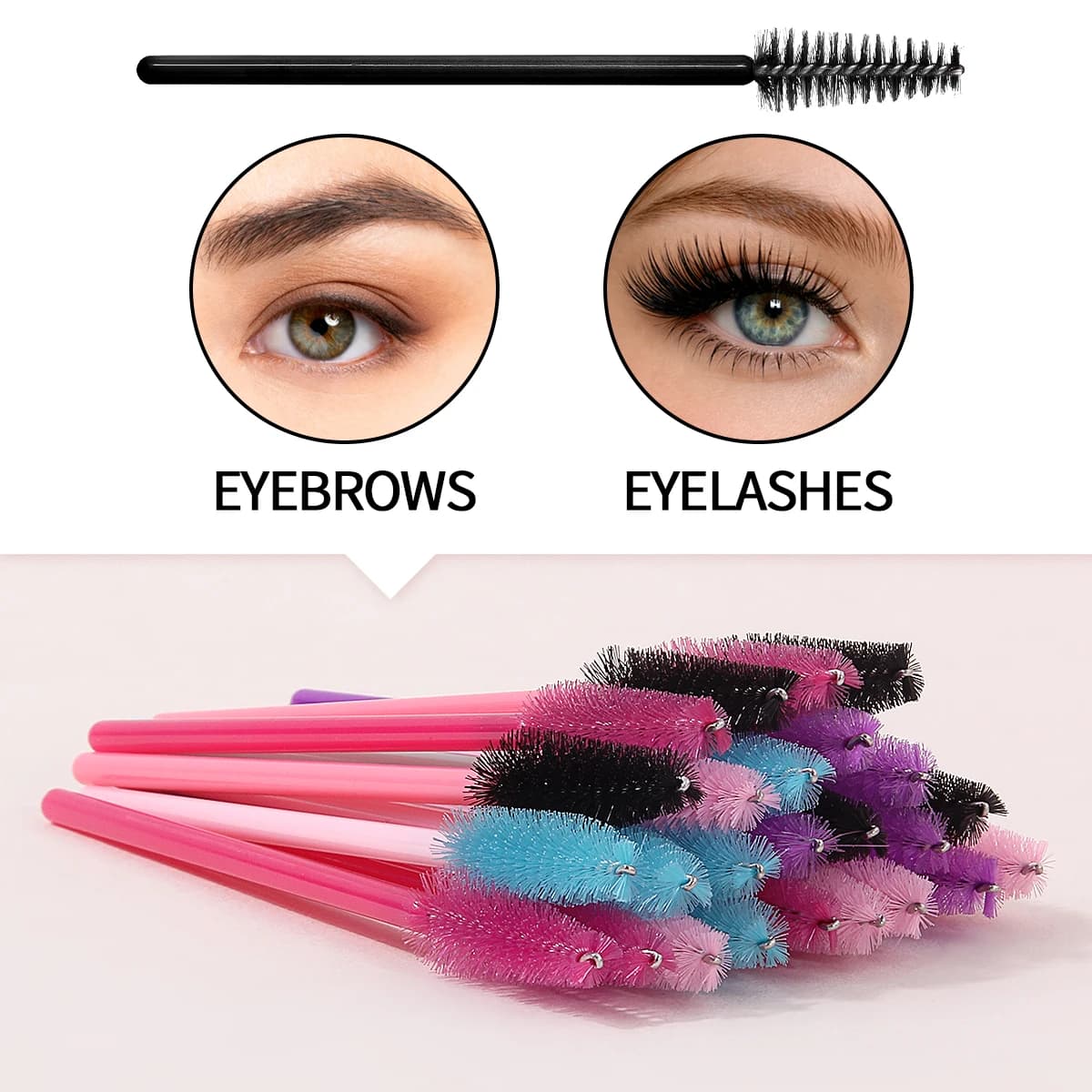 25 Pcs Eyelash Brushes False Eye Lashes Extension Tools Eyebrow Brush Mascara Wands Applicator Spoolers Lashes Cosmetic Tool
