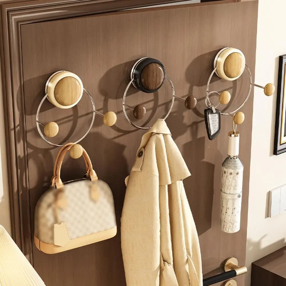 Multi-hook Organizer Heavy-duty Suction Cup Wall Hook Organizer Non-slip Reusable Door Back Hanger No Drilling for Home