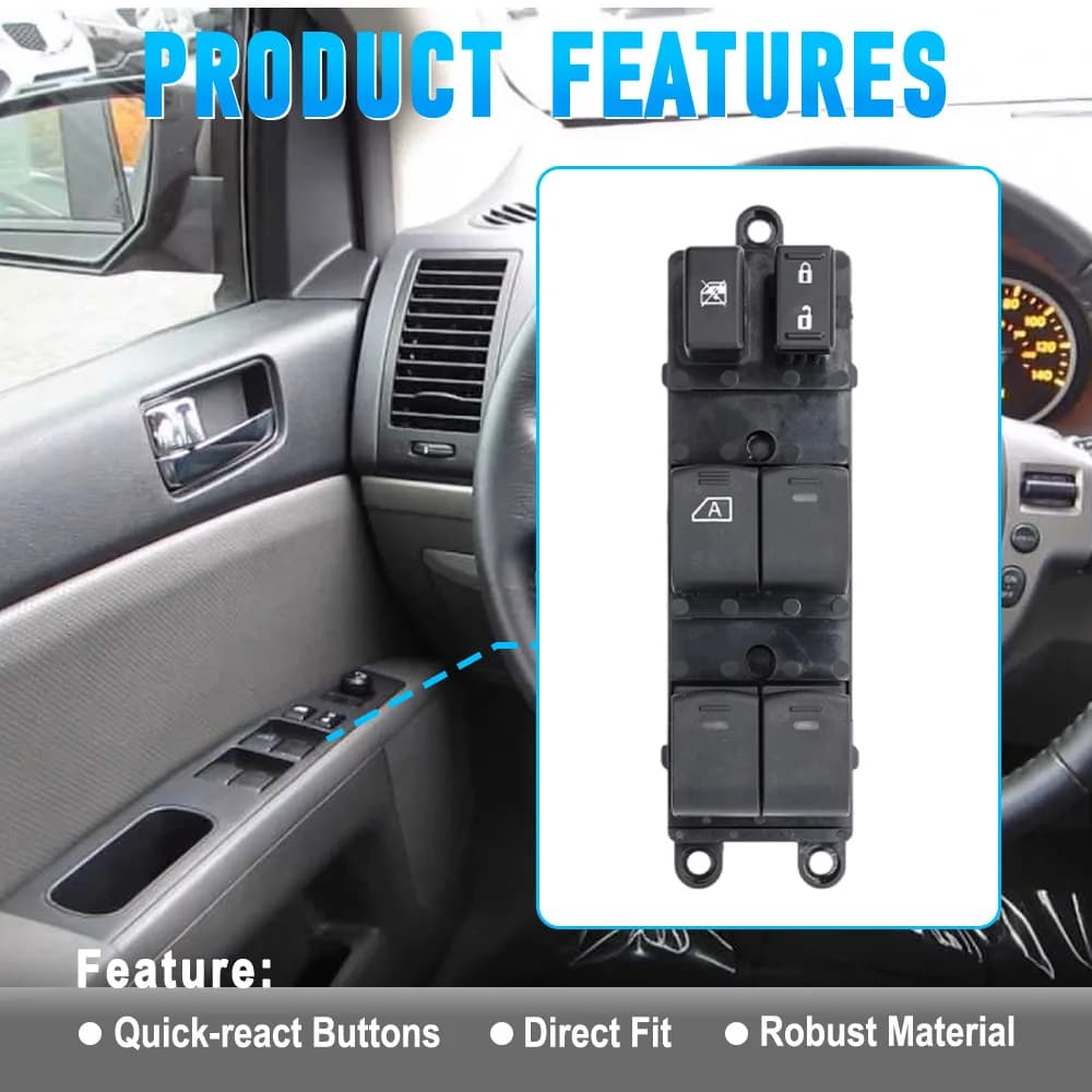 Interruttore di comando alzacristallo elettrico lato conducente sinistro 25401-ZJ60A per NISSAN SENTRA 2008 2009 2010 2011 2012
