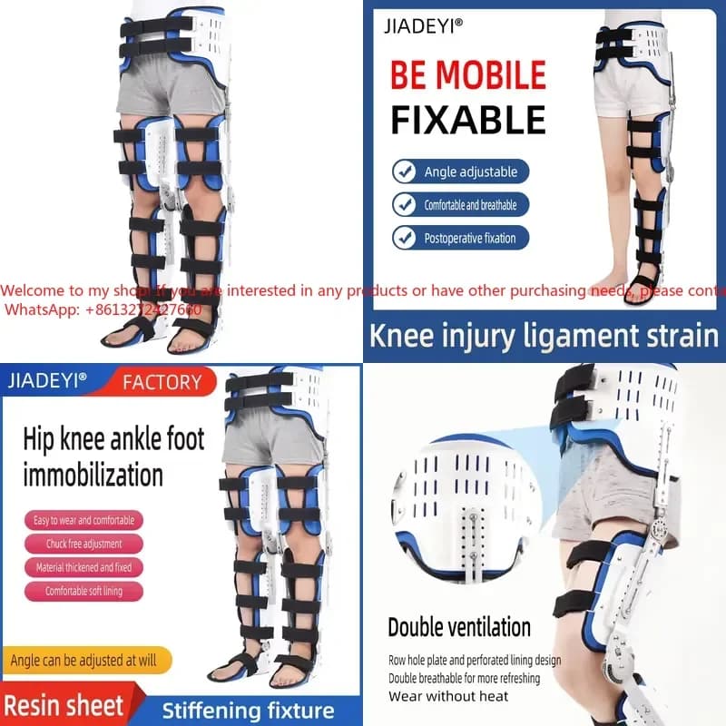Treatment of Muscle Strain with Adjustable , Knee and Ankle Foot Support Fixation Bracket