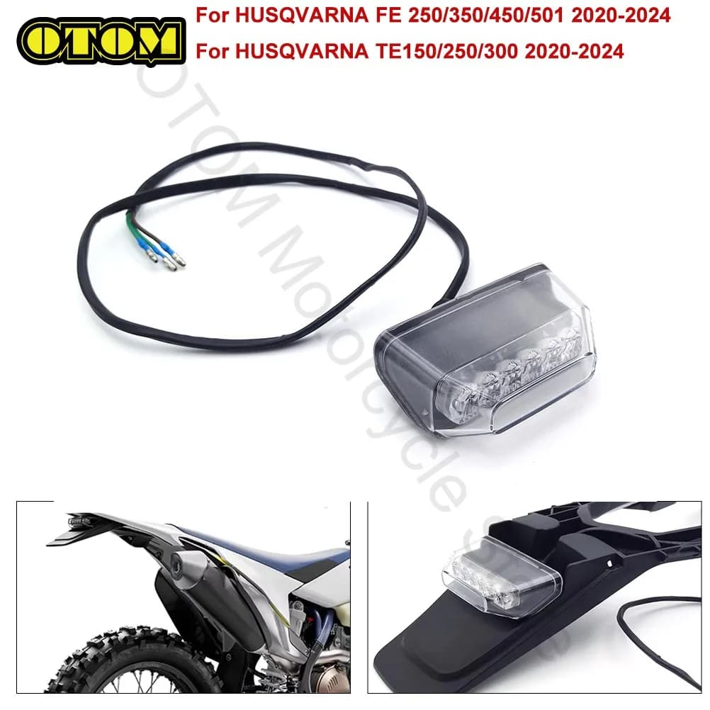 Fanale posteriore a LED per moto HUSQVARNA, luce posteriore per parafango, compatibile con modelli FE 250, FE 350, FE 450, FE 501, TE150, TE250, TE300 (2020-2024)